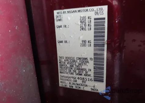 2016 Nissan Maxima 3.5 Sl z USA, uszkodzony, nr VIN 1N4AA6AP4GC408516